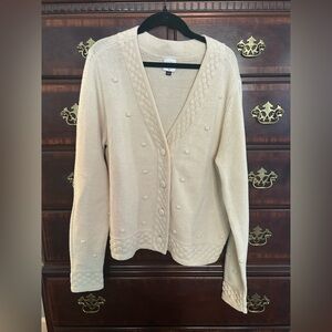 CAbi Cream Button-Front Knit Cardigan
